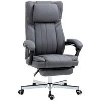 CHEFSESSEL DE-11683 135° neigbar mit Fußstütze Grau - Dunkelgrau, Textil (61/113/65cm) - ComfortXL