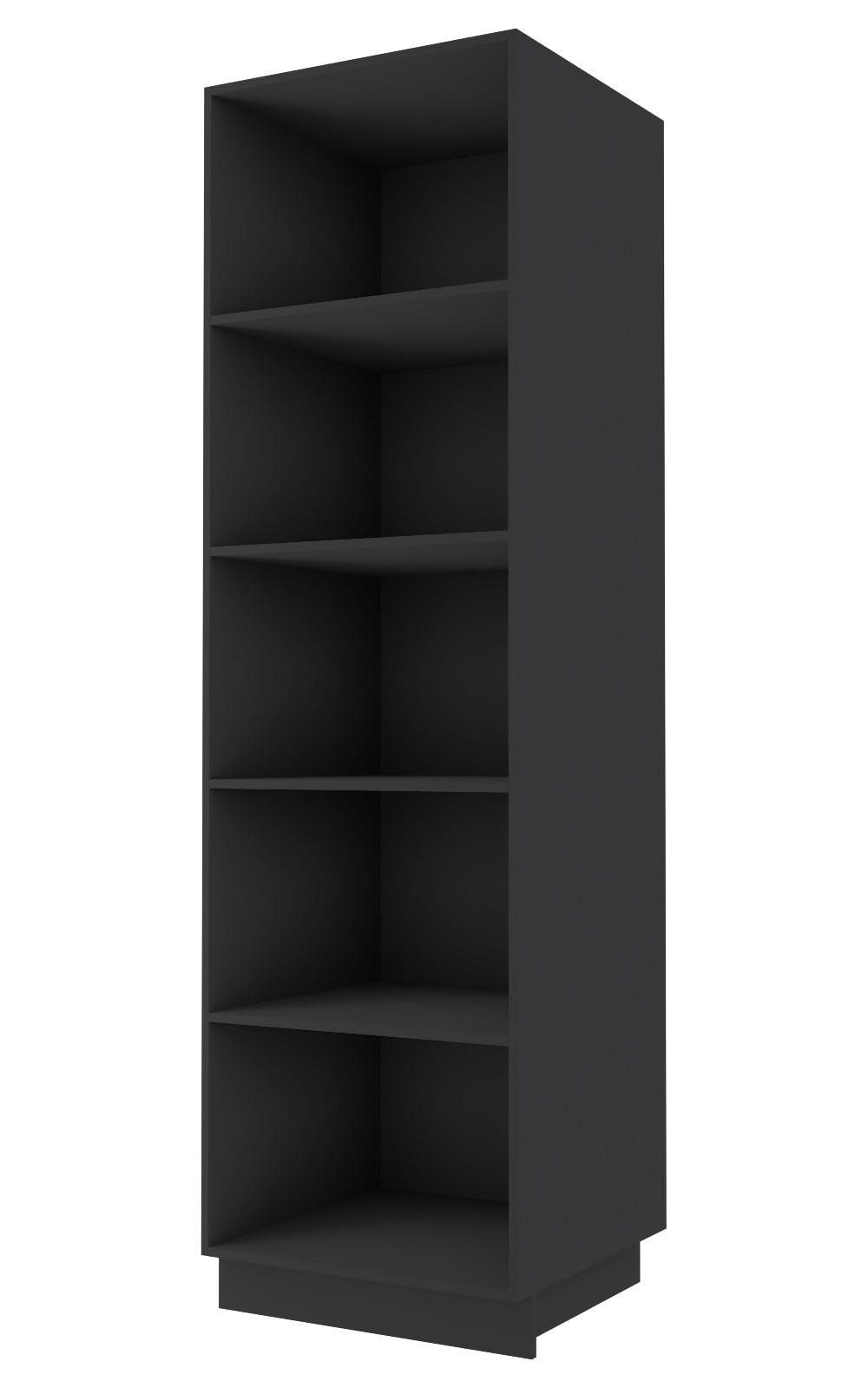 Thumbnail - Feldmann-Wohnen Geschirrschrank, Weiß, Schwarz, Holz, 5 Fächer, Rechteckig, 60x207x59 cm, Küchen, Küchenmöbel, Küchensch...