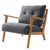 SESSEL - Eichefarben/Grau, Eichenholz/Textil (83/80/75cm) - home24