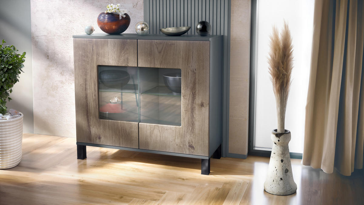 KOMMODE Grömitz Eiche Ribbeck - Alteiche, Holzwerkstoff (92.5/84.5/35cm) - Vladon