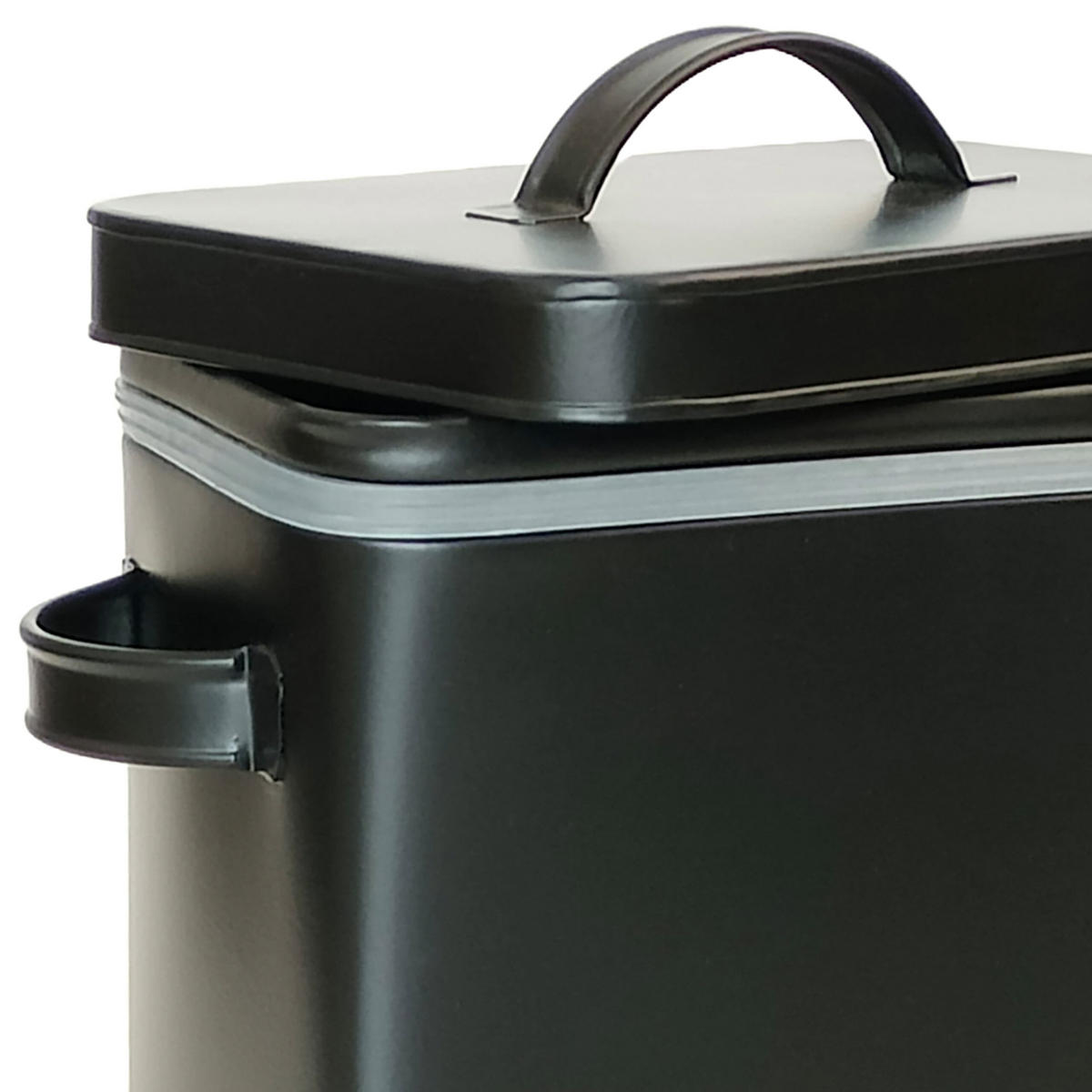 KOVOVÁ dóza - černá, kov/plast (24.5/27.5/16cm) - Relaxdays