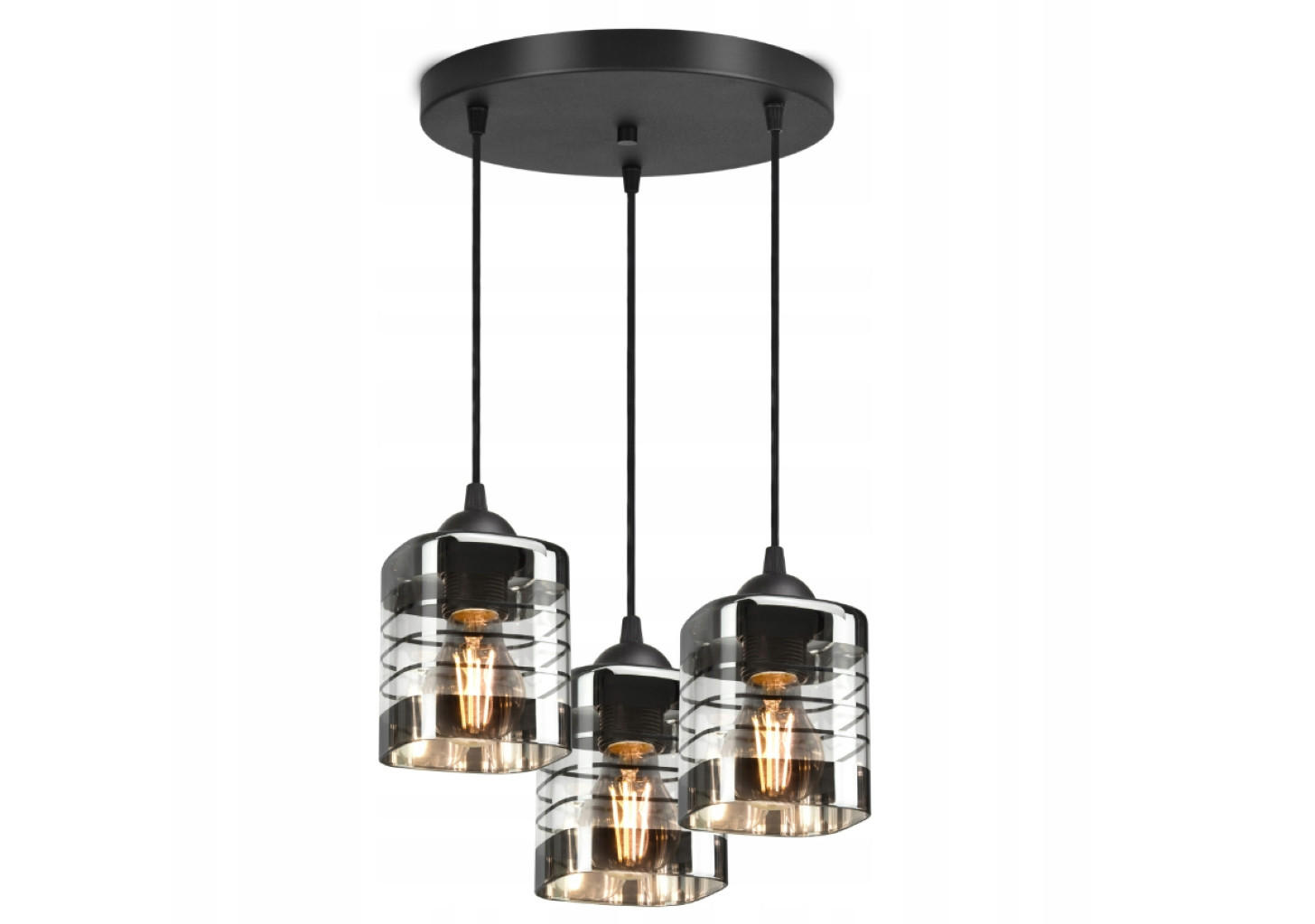 PENDELLEUCHTE TRAGLAS - Transparent/Schwarz, Glas/Metall (35/35/80cm) - kiki design