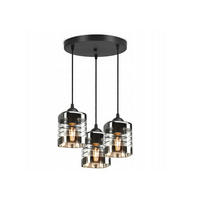 PENDELLEUCHTE TRAGLAS - Transparent/Schwarz, Glas/Metall (35/35/80cm) - kiki design