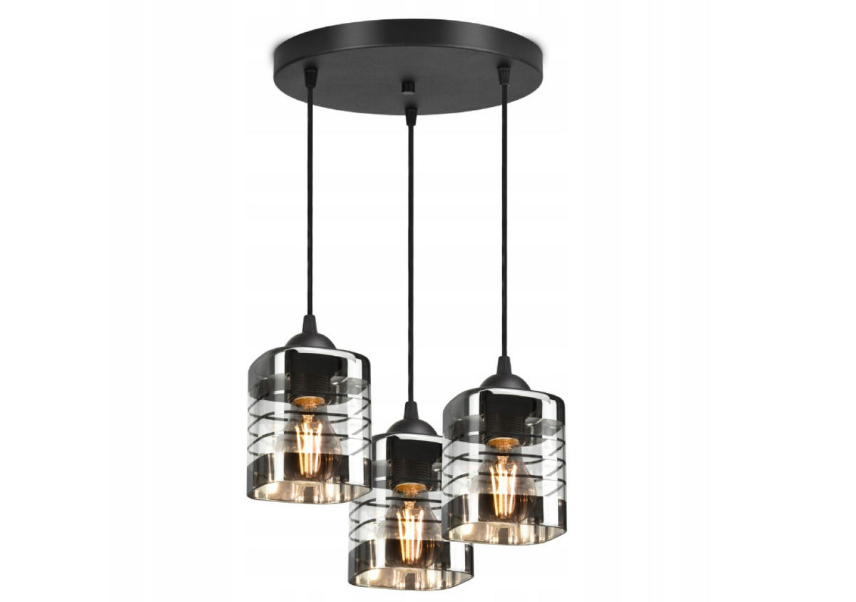 PENDELLEUCHTE TRAGLAS - Transparent/Schwarz, Glas/Metall (35/35/80cm) - kiki design