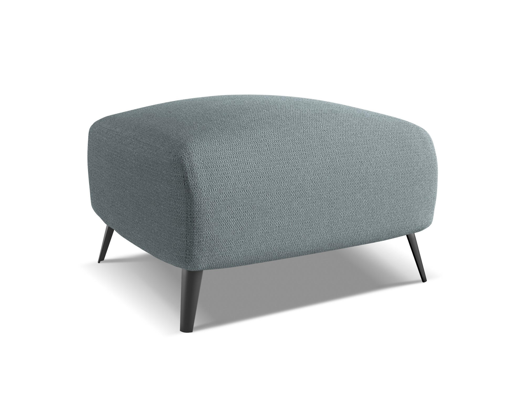 POUF Chenille Stoff Blau - Blau/Blaugrau, Textil/Metall (65/44/65cm) - Makamii