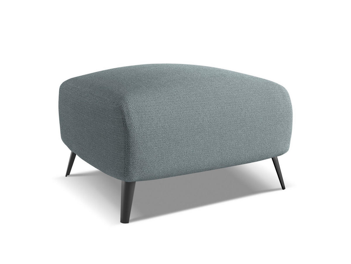 POUF Chenille Stoff Blau - Blau/Blaugrau, Textil/Metall (65/44/65cm) - Makamii