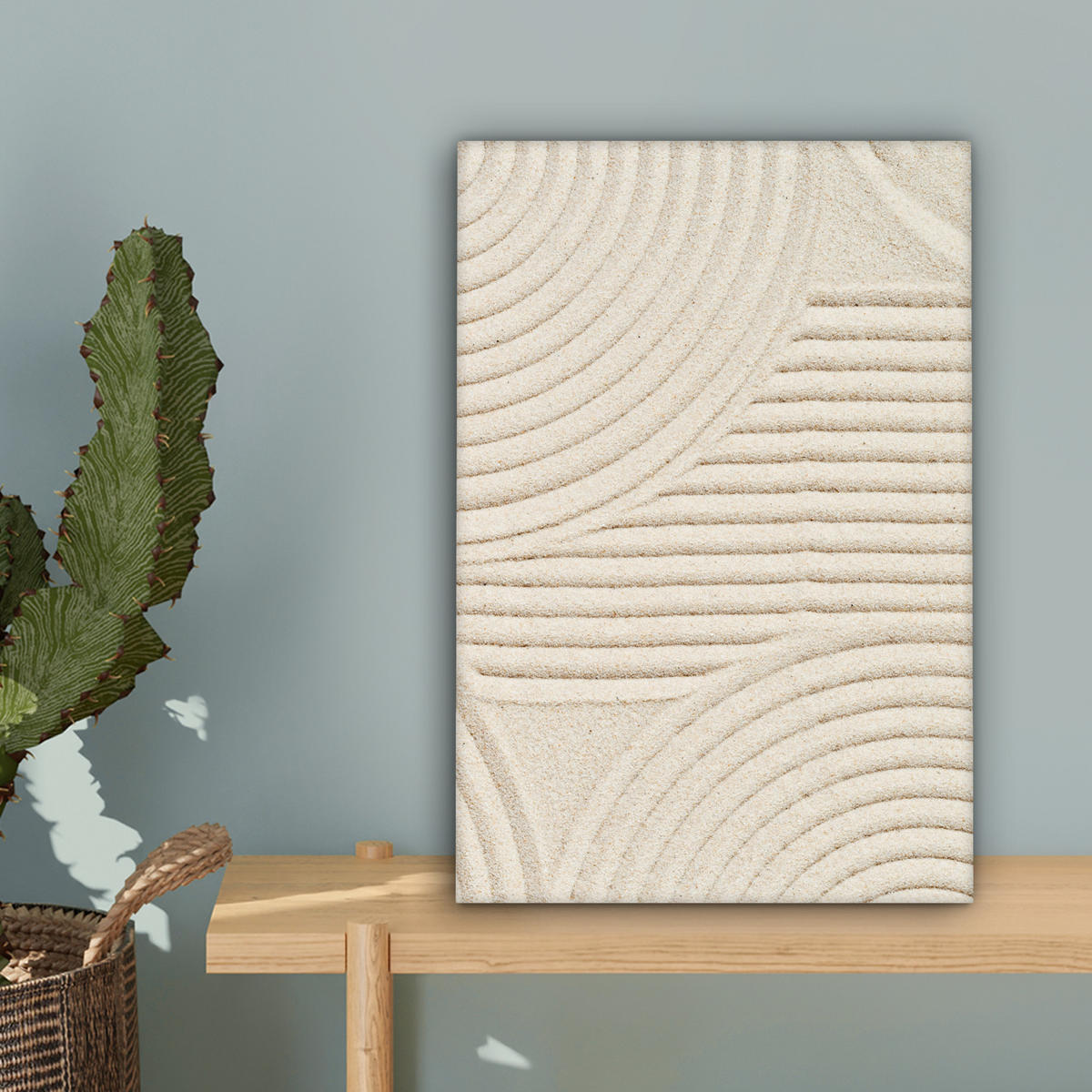 LEINWANDBILD Muster - Abstrakt - Weiß Deko Wohnzimmer 20x30 cm - Beige, Textil (20/30cm) - MuchoWow
