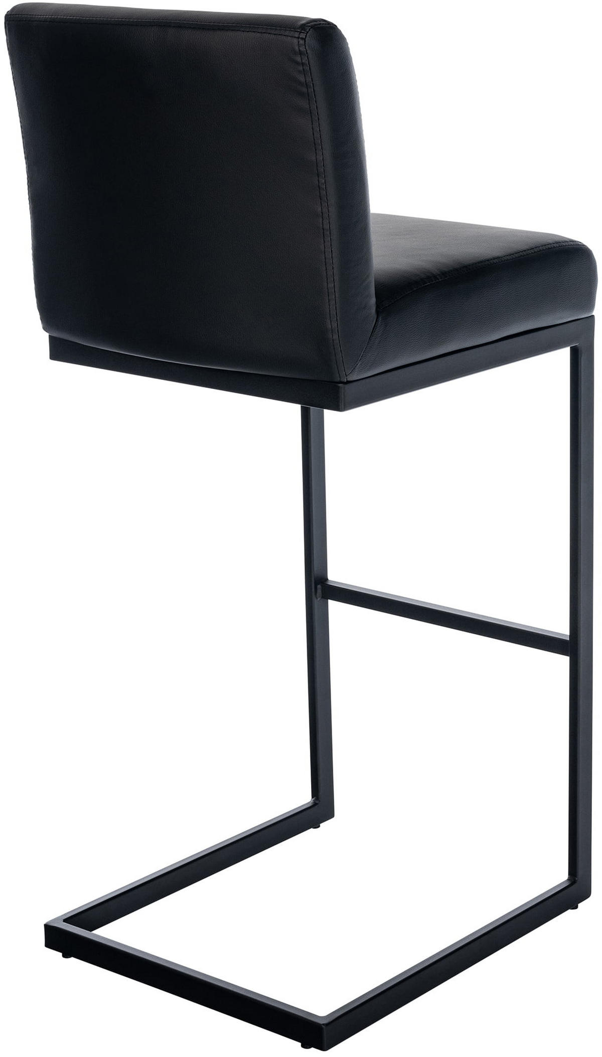 BARHOCKER Lederlook schwarz - Schwarz, Textil/Metall (43/104/53cm) - CLP