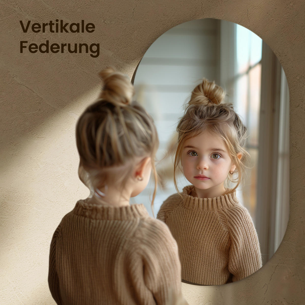 WANDSPIEGEL Vollspiegel-Explosionsschutzfolie Ovale 70/40/1 cm - Weiß, Glas (40/70/70cm) - EMKE