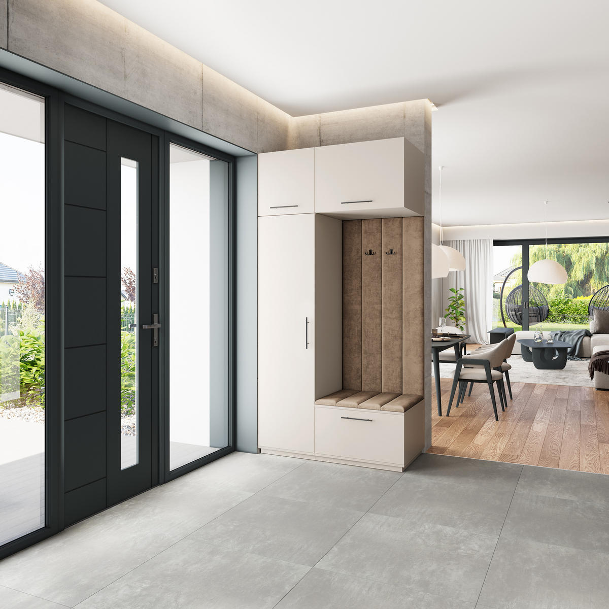 GARDEROBENSCHRANK REMA 120/240/60 cm Modern Garderobe-Set Kaschmir - Kaschmir/Beige, Holzwerkstoff (120/240/60cm) - MASSENO