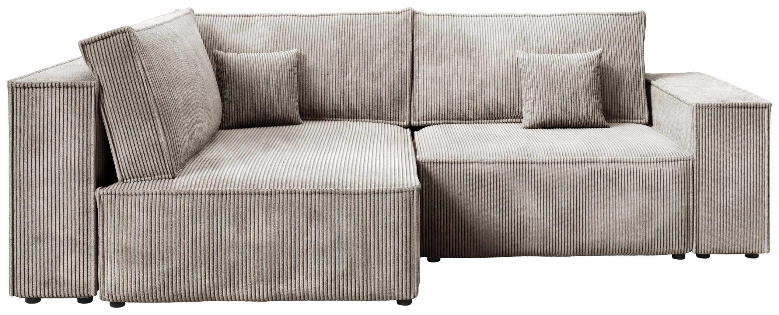 ECKSOFA Pedro Duo mit Schlaffunktion Beige Cord - Beige, Textil (246/153cm) - Bromarkt