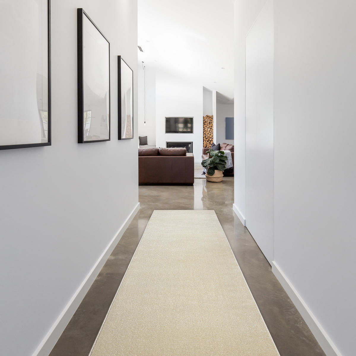 LÄUFER KARMEL Glatt, 60/330 cm - Weiß, Textil (60/330cm) - rugsX