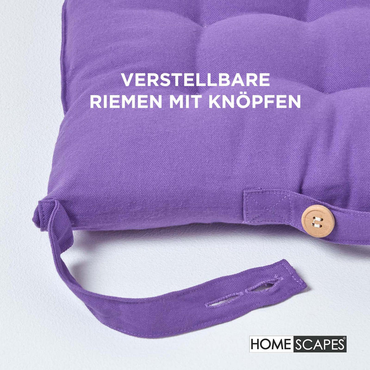 STUHLKISSEN 6er-Set lila 40/40/6,5 cm - Lila, Textil (40/40/6.5cm) - Homescapes