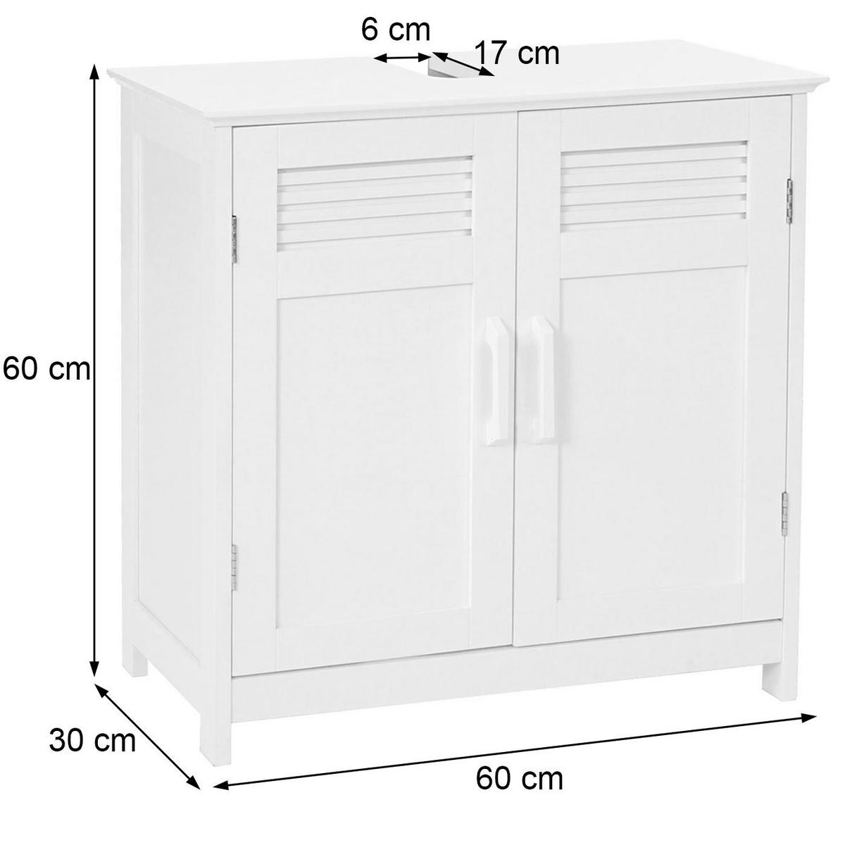 WASCHBECKENUNTERSCHRANK Weiß - Weiß, Holz (60/60/30cm) - MCW