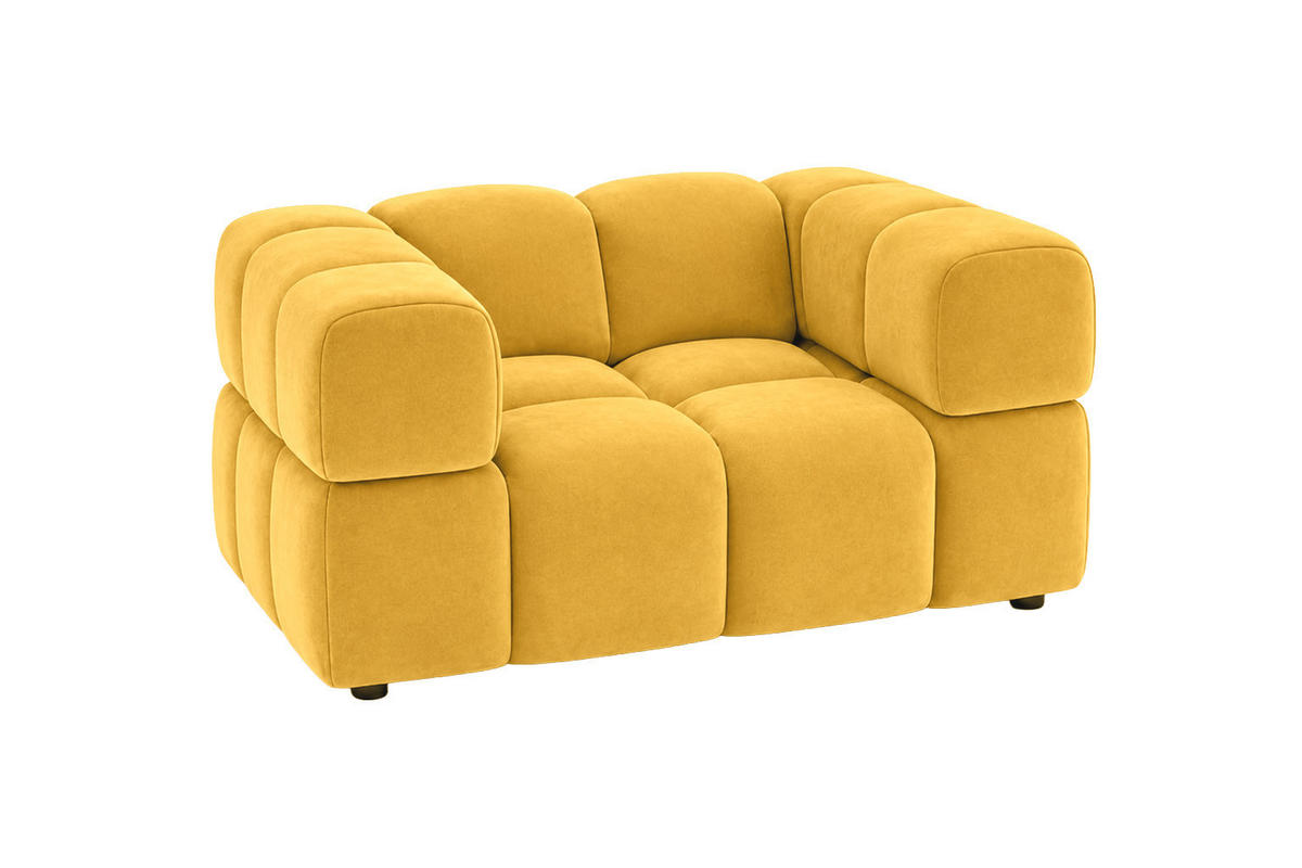 KŘESLO, velurová tkanina Bluvel, Zlatá, Averro - zlatá, dřevo (160/70/96cm) - Kaiser Möbel