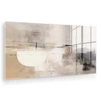 OBRAZ NA AKRYLOVOM SKLE Abstraktné - Umenie - Sivé 120x60 cm - svetlosivá, sklo (120/60cm) - MuchoWow