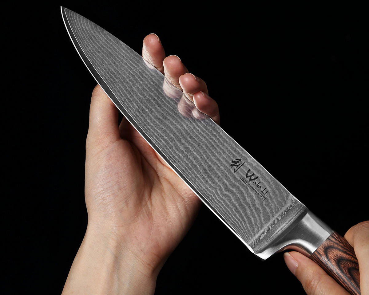 DAMASTMESSER Set 6 tlg. I EDIB - Braun, Holz/Metall - Wakoli