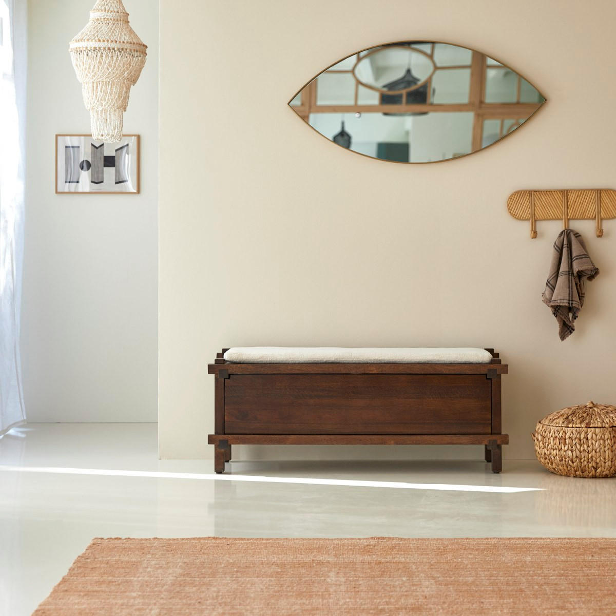 SCHUHSCHRANK Arko Braun aus Mango - Braun, Holz (120/48/40cm) - Tikamoon