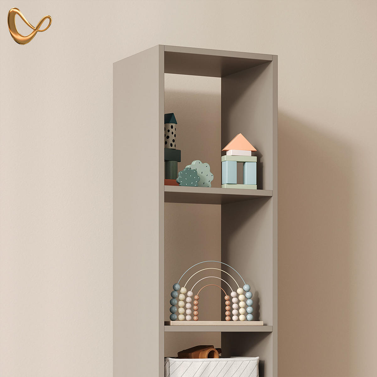 KINDERREGAL Mailo Cashmere/Artisan 35.2 x 159.5 cm - Kaschmir/Eiche Artisan, Holzwerkstoff (35.2/159.5/30cm) - Livinity®