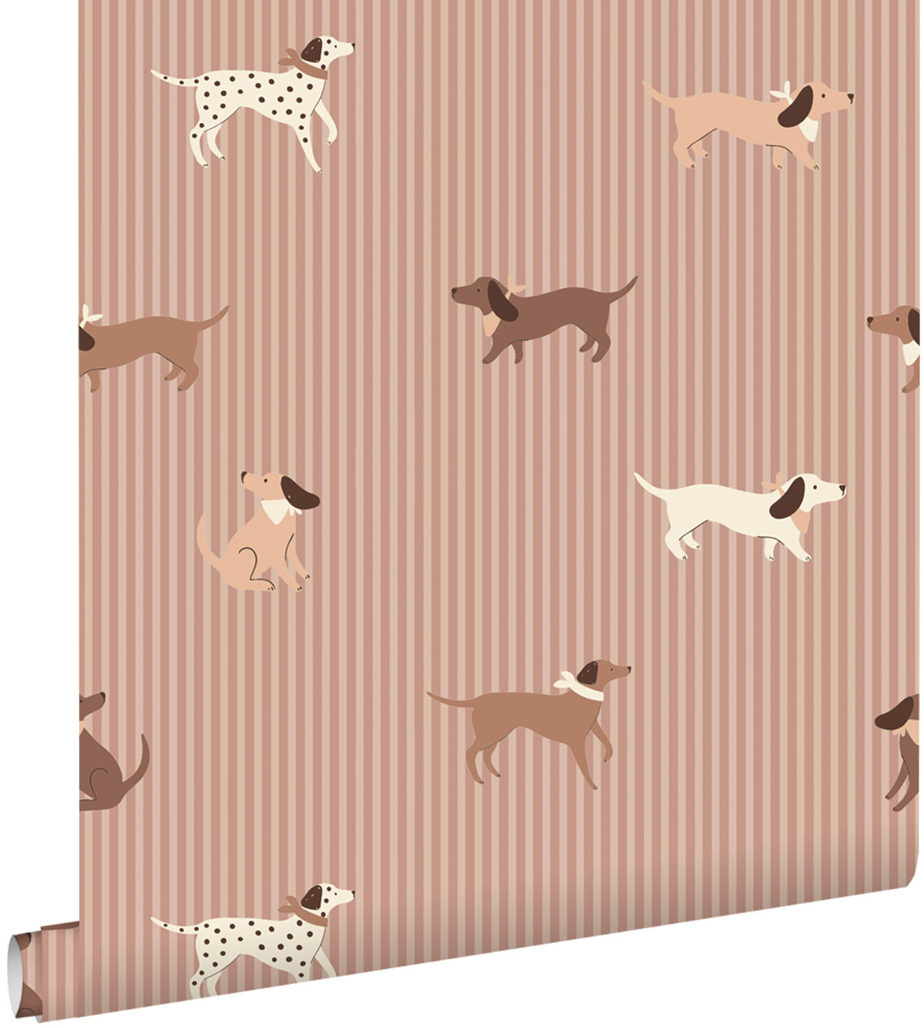 TAPETE Hunde 50 x 900 cm - Pink, Papier (50/0.1cm) - ESTAhome