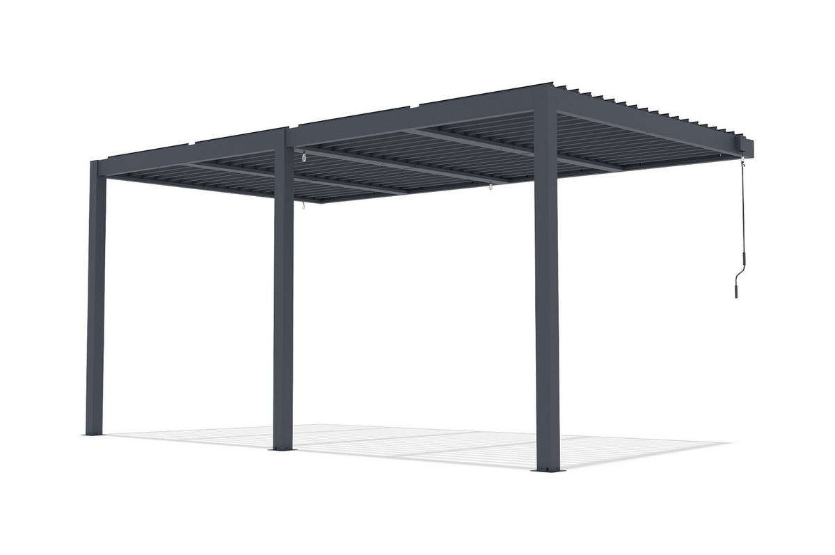 BIOKLIMA-PERGOLA Agosta 5x3m 250 cm hoch an der Wand befestigt Graues Aluminium - Grau, Metall (509/248/300cm) - Cazeboo