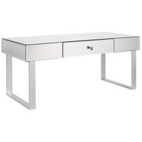 COUCHTISCH Silber mit Schublade verspiegelt Nesle - Silberfarben, Glas (47/110/46cm) - Beliani