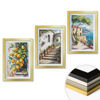 WANDBILDER 3er Set - 20x30 cm Goldrahmen - Zitronen, Blumen, Meerblick - Goldfarben, Kunststoff (20/30cm) - ArtPrintCave