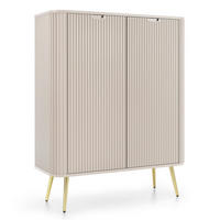 HIGHBOARD Zova Greige 103 cm - Taupe/Goldfarben, Holzwerkstoff/Metall (103/129/39cm) - Selsey
