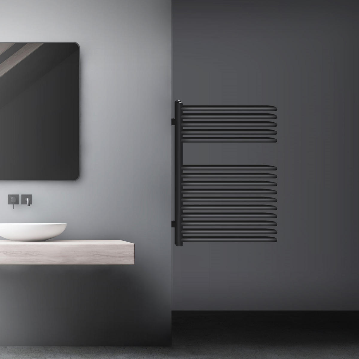 BADHEIZKÖRPER 500x800 mm Anthrazit - Anthrazit, Metall (50/80/16.3cm) - LuxeBath