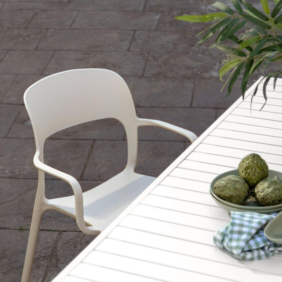 STUHL FÜR DRAUSSEN Klint Beige 53 cm x 83 cm - Beige, Kunststoff (53/83/56cm)