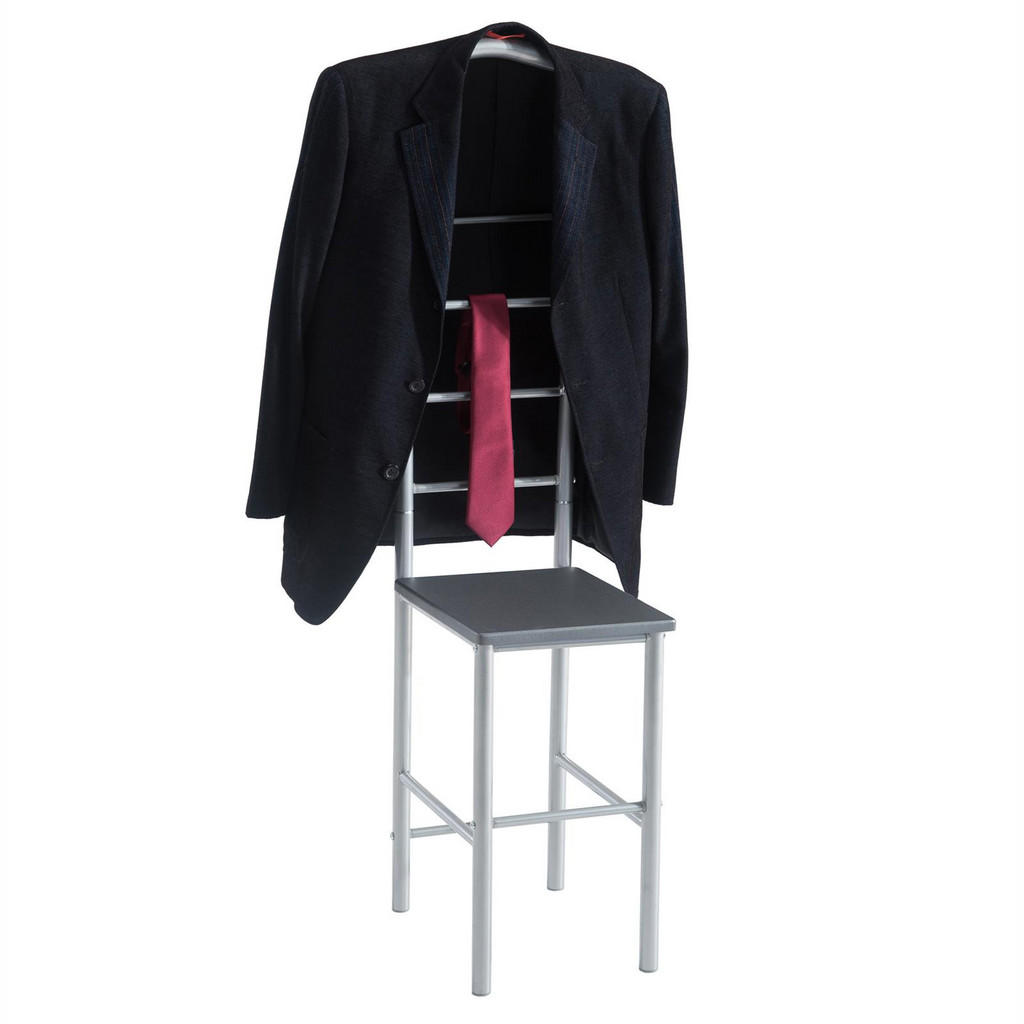 Thumbnail - CARO-Möbel Herrendiener, Grau, Metall, Mode, 53x121x47 cm, Schlafzimmer, Herrendiener