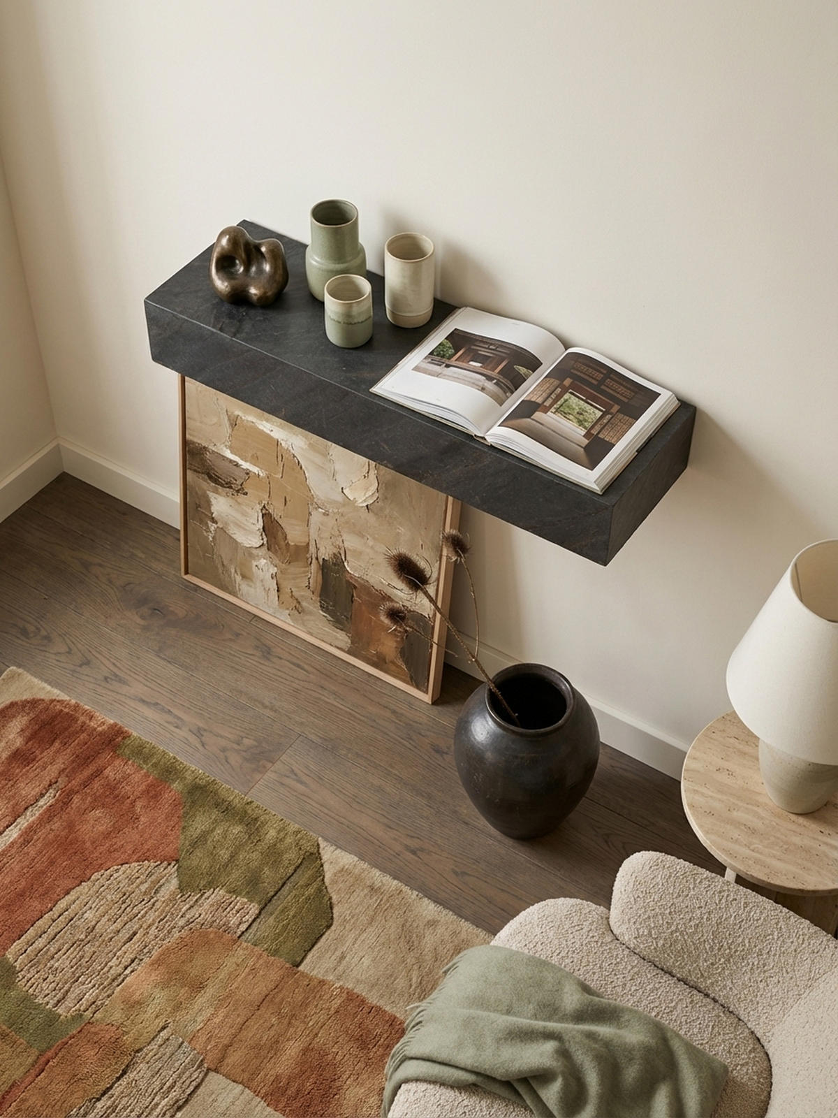 WANDREGAL Mango Massivholz Steinoptik Rechteckig Modern, Grau 60x20x10 cm - Grau, Holz (60/10/20cm) - KADIMA DESIGN