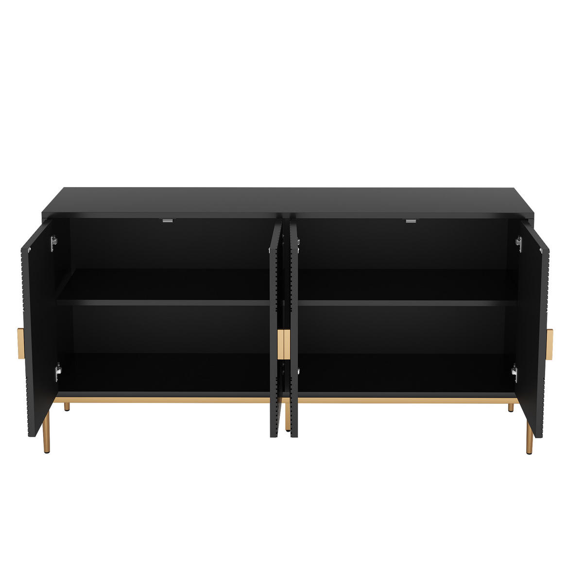SIDEBOARD Black 162/40/80 cm - Schwarz, Holzwerkstoff (162/80/40cm) - PANGIVO
