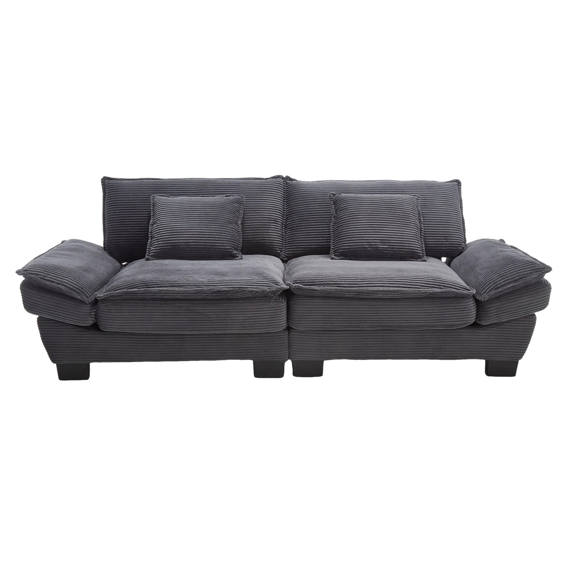 POHOVKA zo zamatu, 224/81/81 cm tmavosivá, 2-miestna - tmavosivá, textil (224/81/81cm) - BEAOK