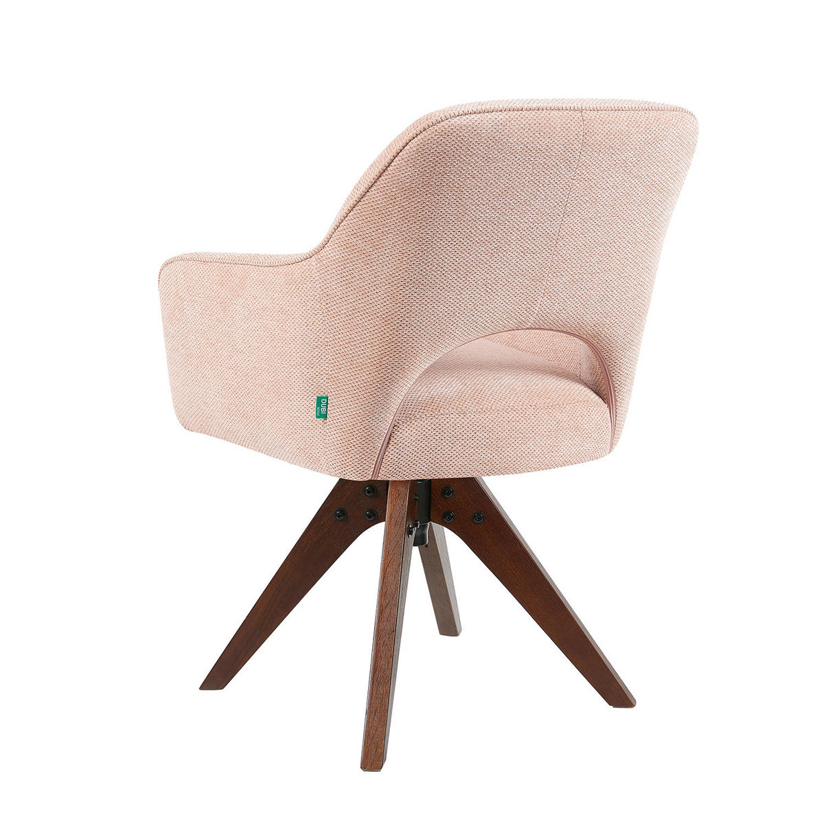 DREHSTUHL Mika-Lena 2er-Set - Nussbaumfarben/Rosa, Eichenholz/Holz (60/87/65cm) - DUBI Möbel