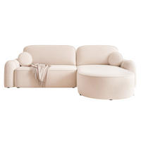 ECKSOFA SIGMA mit Schlaffunktion und Bettkasten, Stoff Creme - Creme, Textil (280/178cm) - Idohome