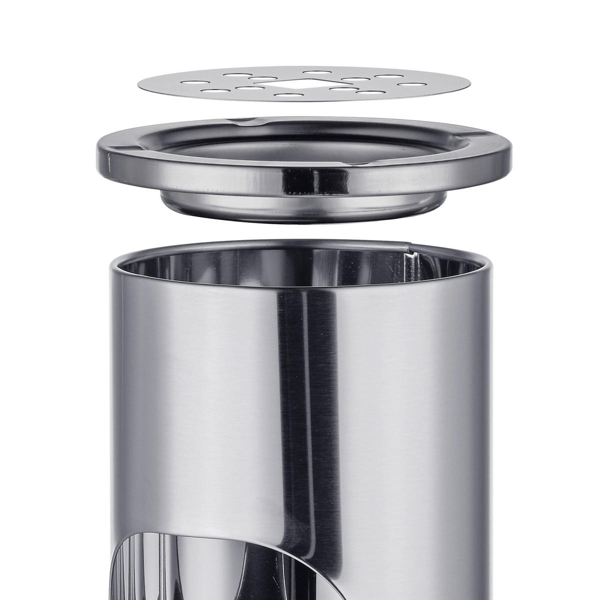 STANDASCHENBECHER - Silberfarben, Kunststoff/Metall (14cm) - Relaxdays