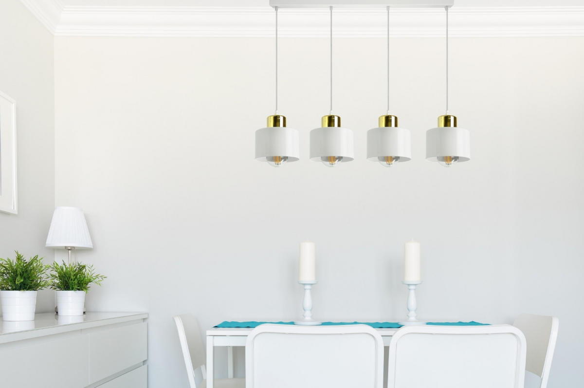 PENDELLEUCHTE Roller - Goldfarben/Weiß, Metall (12/60/70cm) - kiki design
