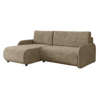 ECKSCHLAFSOFA Nest - Hellbraun/Schwarz, Holz/Kunststoff (233/160cm) - MIRJAN24