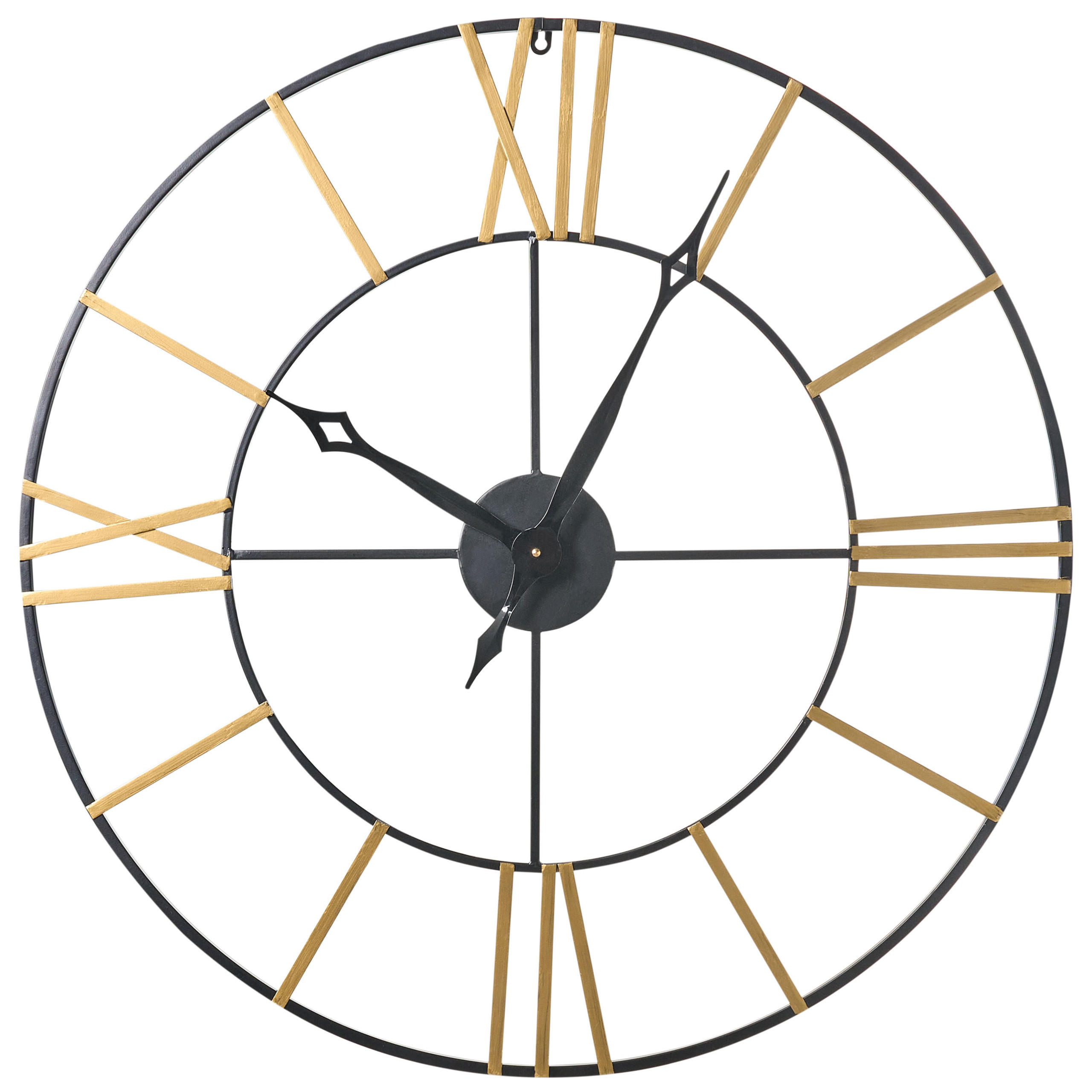 WANDUHR Metall Schwarz/Gold Valsot - Schwarz, Metall (80/80/3cm) - Beliani
