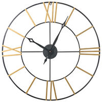 WANDUHR Metall Schwarz/Gold Valsot - Schwarz, Metall (80/80/3cm) - Beliani