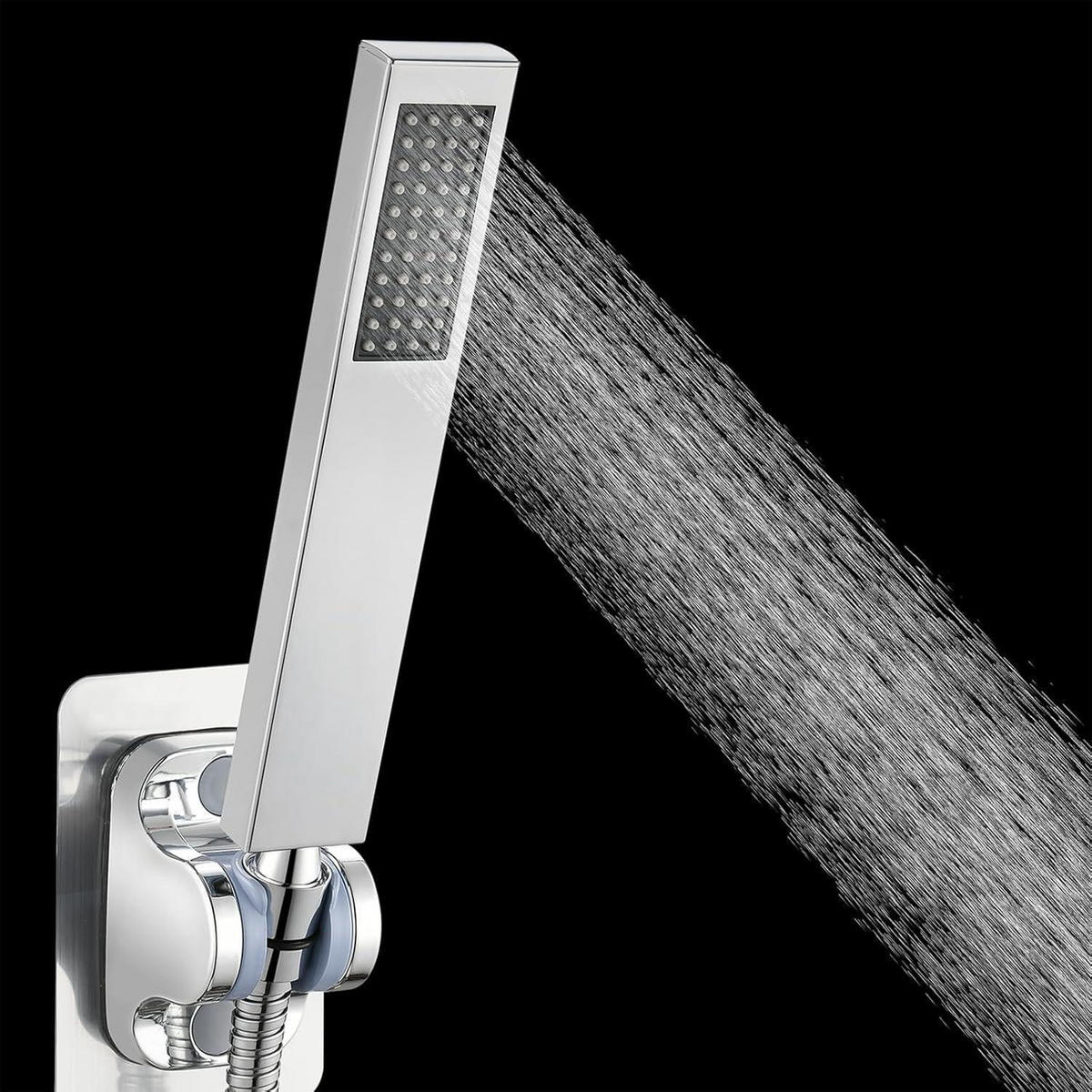 HANDBRAUSE Komplett aus Metall Quadratisch Chrom - Silberfarben, Metall (3/12.7/20cm)