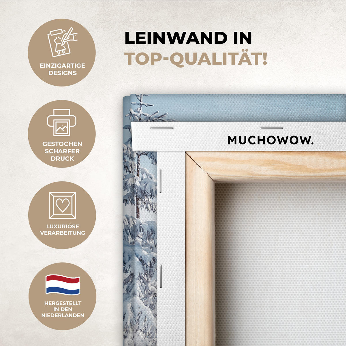 LEINWANDBILD Winterlandschaft - Natur - Berge - Bäume - Schnee Room Decor 30x40 cm - Hellblau, Textil (30/40cm) - MuchoWow