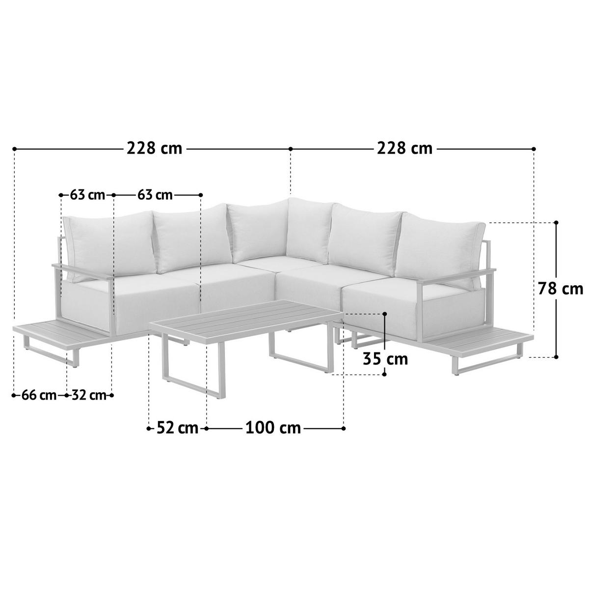 GARTENLOUNGE Malibu modular Beige - Beige, Metall - SVITA