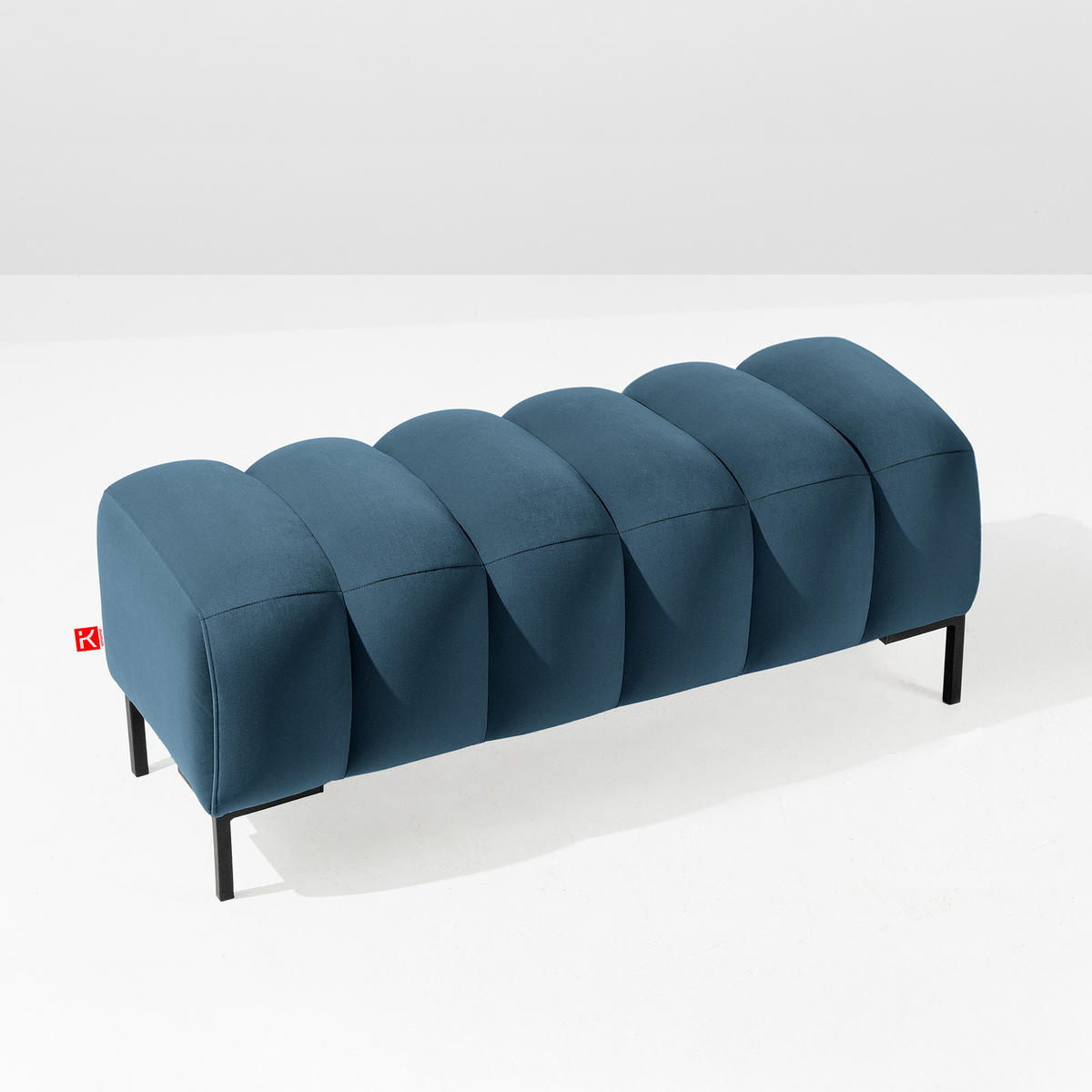 SITZHOCKER Polsterhocker PECCO, Veloursstoff - Schwarz/Rosa, Holz/Textil (120/50/50cm) - KONSIMO®