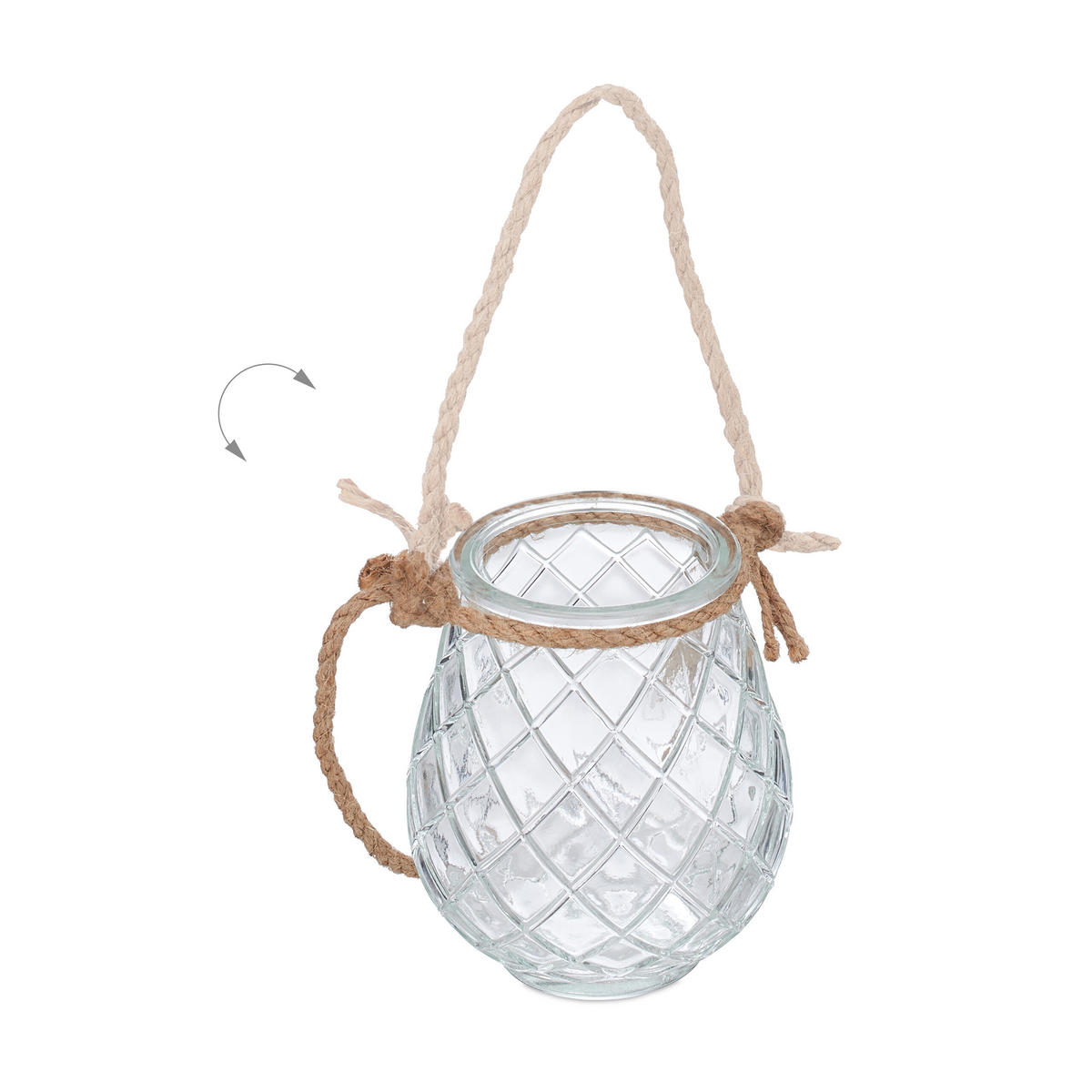 12XWINDLICHT - Transparent, Glas/Textil (8.5/10/8.5cm) - Relaxdays