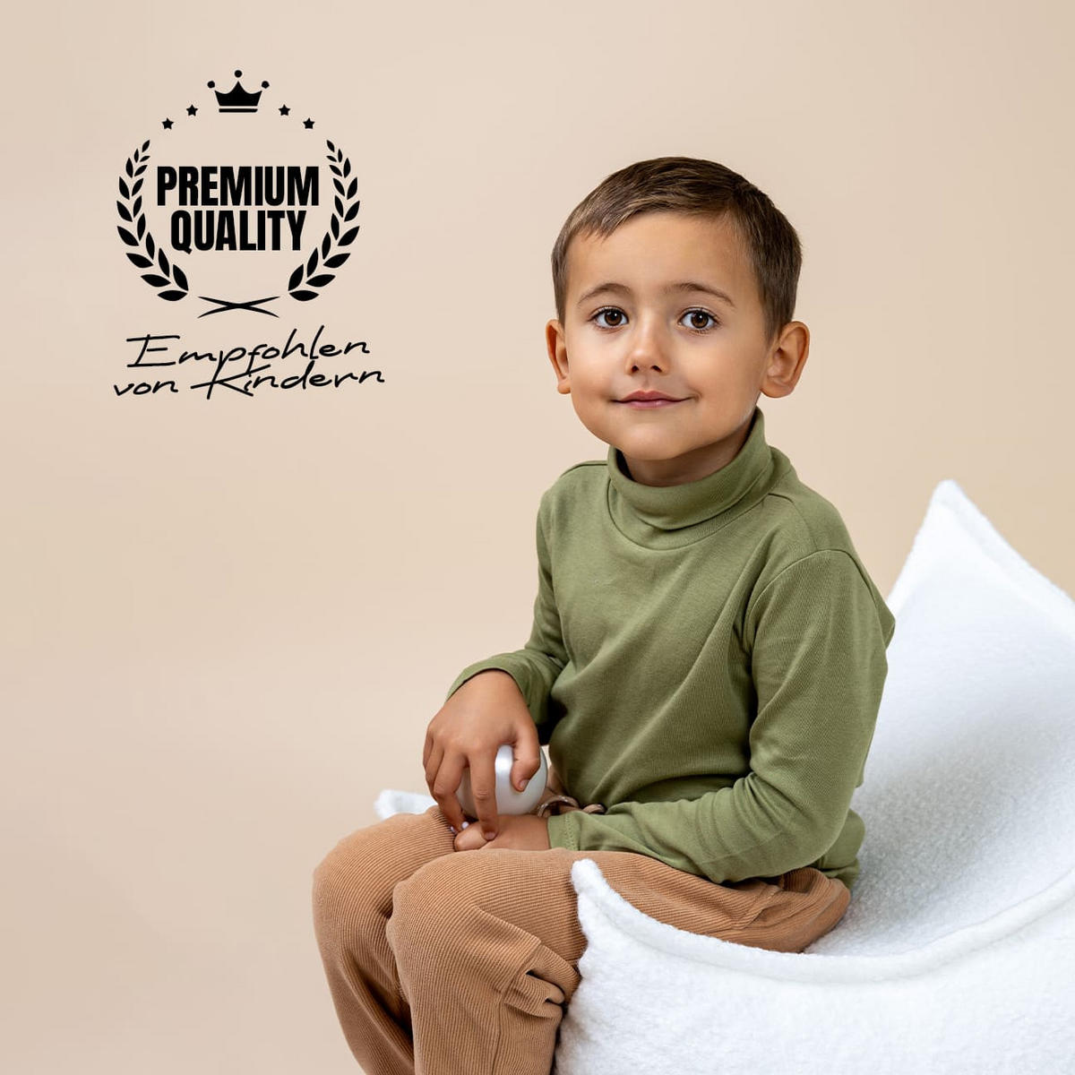 SITZPOUF für Kinder, Rund, Boucle, Weiß - Weiß, Textil (65/20/65cm) - MeowBaby