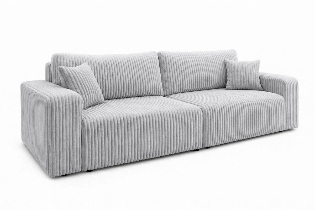 SOFA Mit Schlaffunktion Und Bettkasten, Cordstoff Tilia, Grau, BEST SCORNER - Grau, Holz (245/83/90cm) - Kaiser Möbel