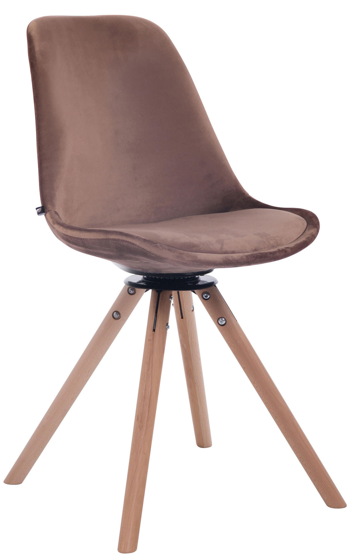 ESSZIMMERSTUHL Troll Samt, Gestell Buchenholz Rund Natura Braun - Braun/Naturfarben, Holz/Buchenholz (48/84/56cm) - TPFLiving