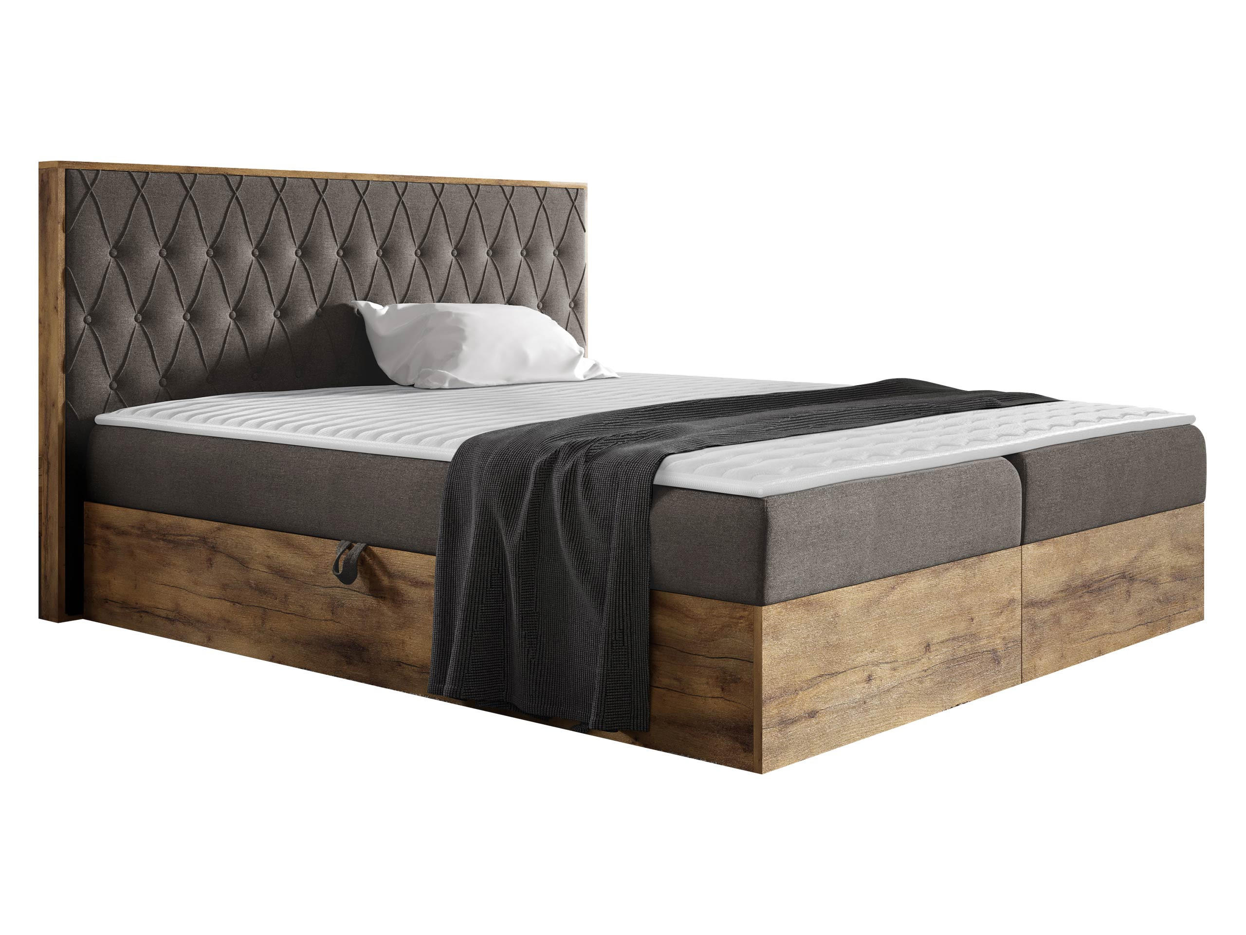 BOXBETT Wood 6 - Braun, Holz/Textil (120/200cm) - MIRJAN24